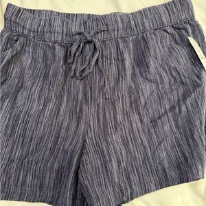 Women's Blue Striped Shorts
